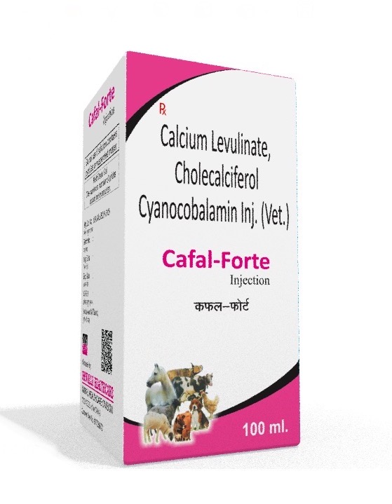Veterinary Calcium Levulinate, Cholexalciferol & Cynocobalamin 100 ml Injection